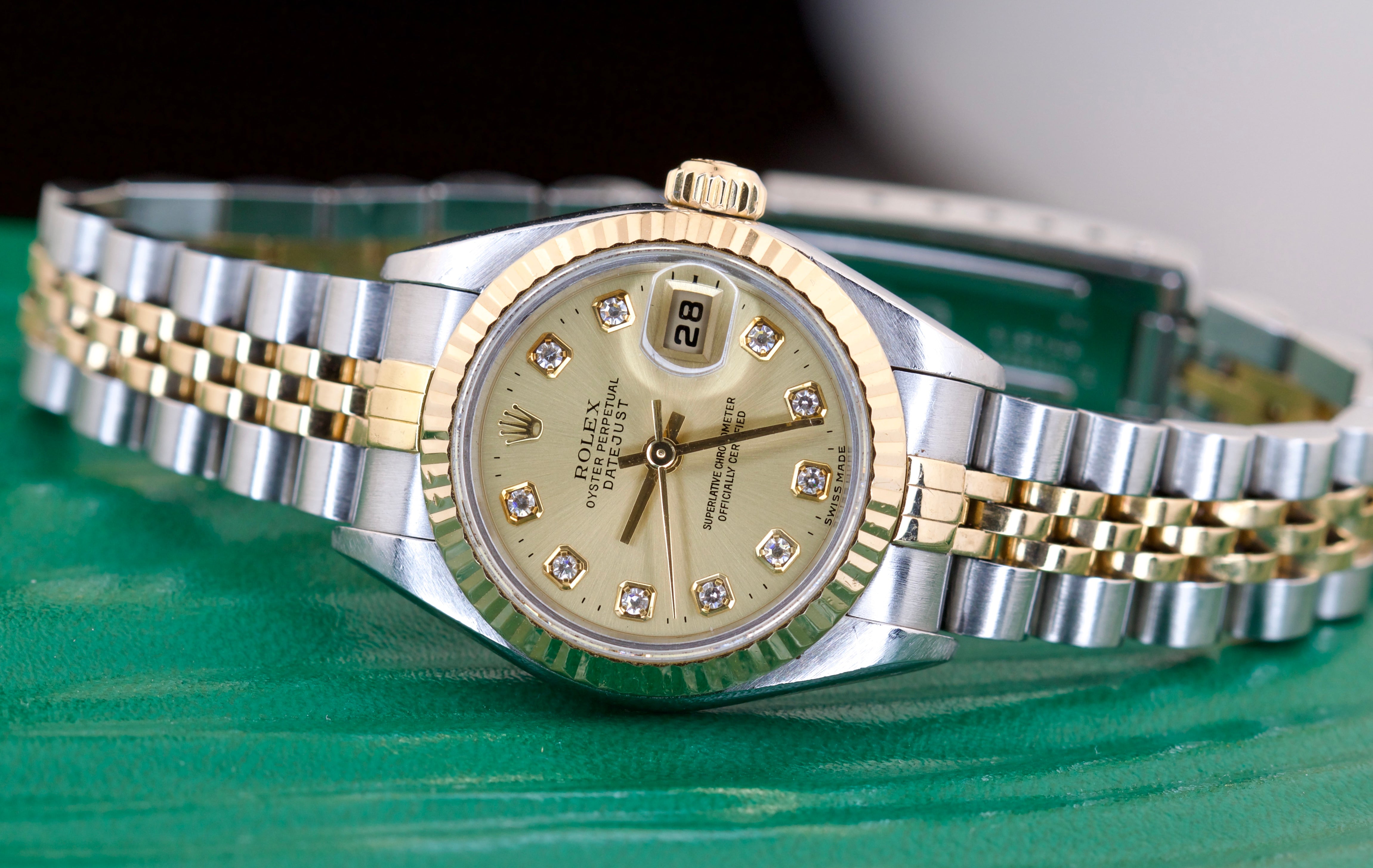ROLEX DATEJUST 79173 2コマ Rolex DateJust 26 Two Tone med Diamanter -79173- med Garanti